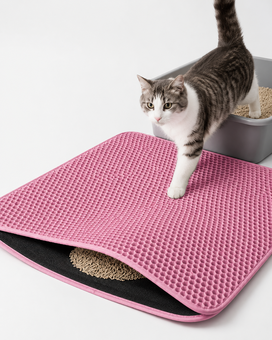 Double Layer Cat Litter Mat for Tracking Control