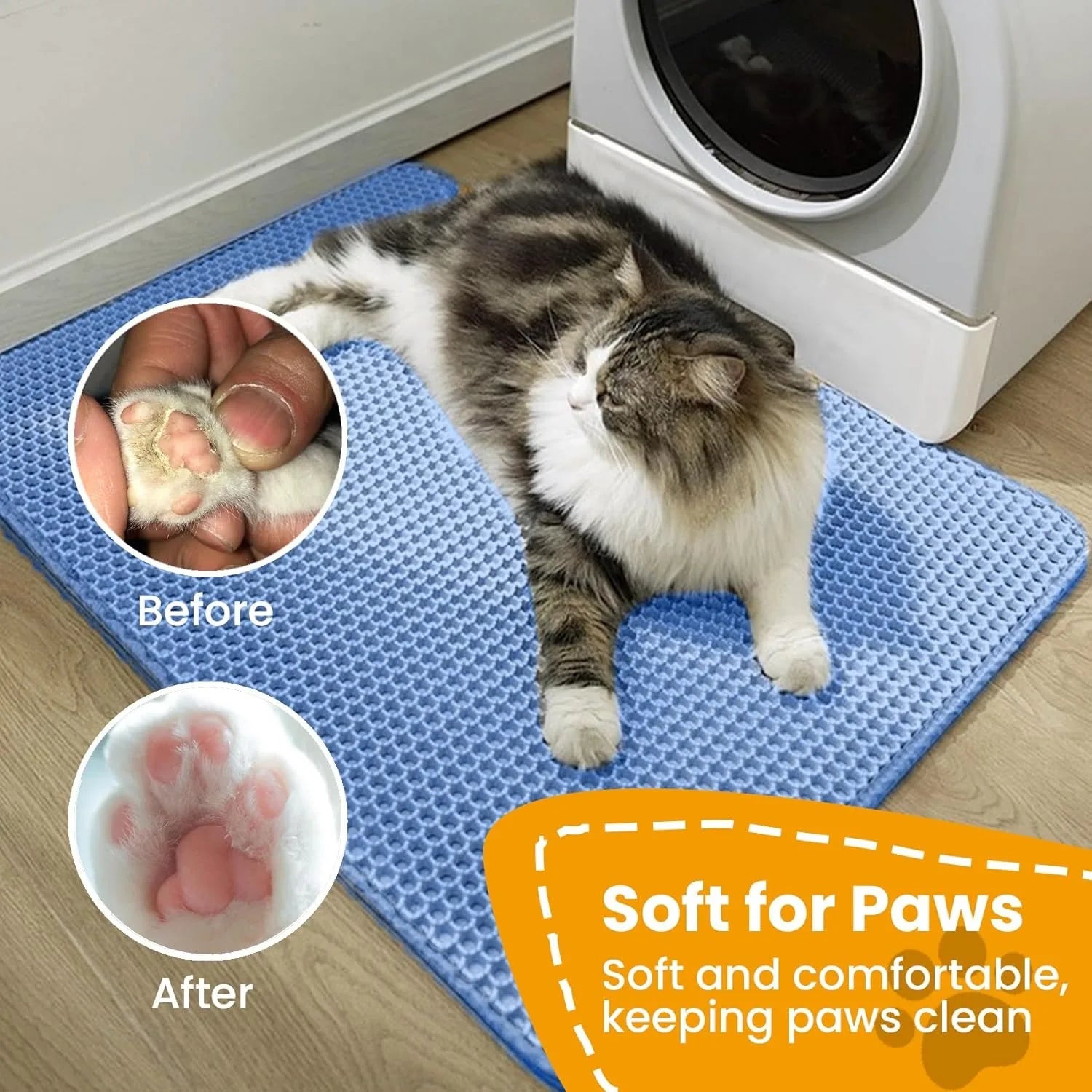 Double Layer Cat Litter Mat for Tracking Control