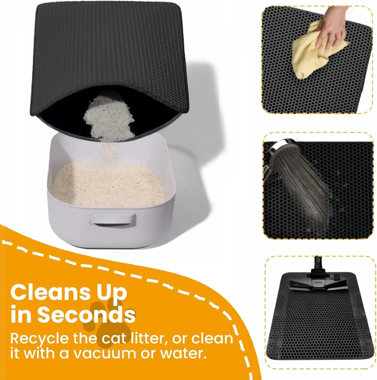 Double Layer Cat Litter Mat for Tracking Control