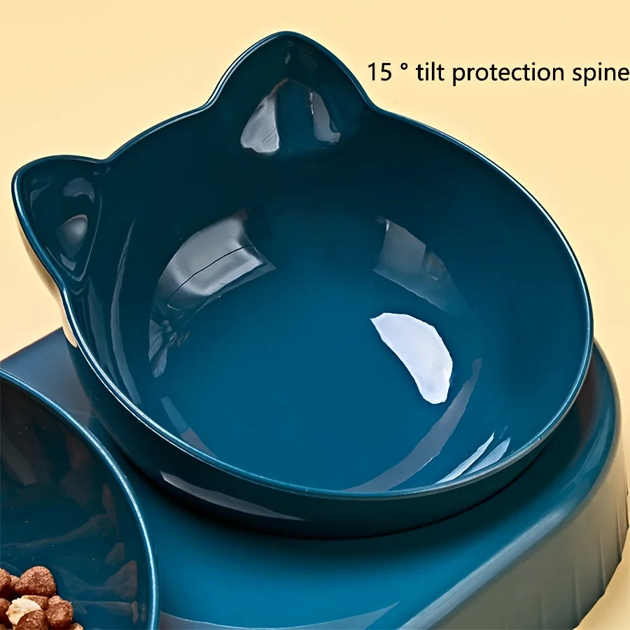 3-in-1 Cat Food Bowl with Water Feeder