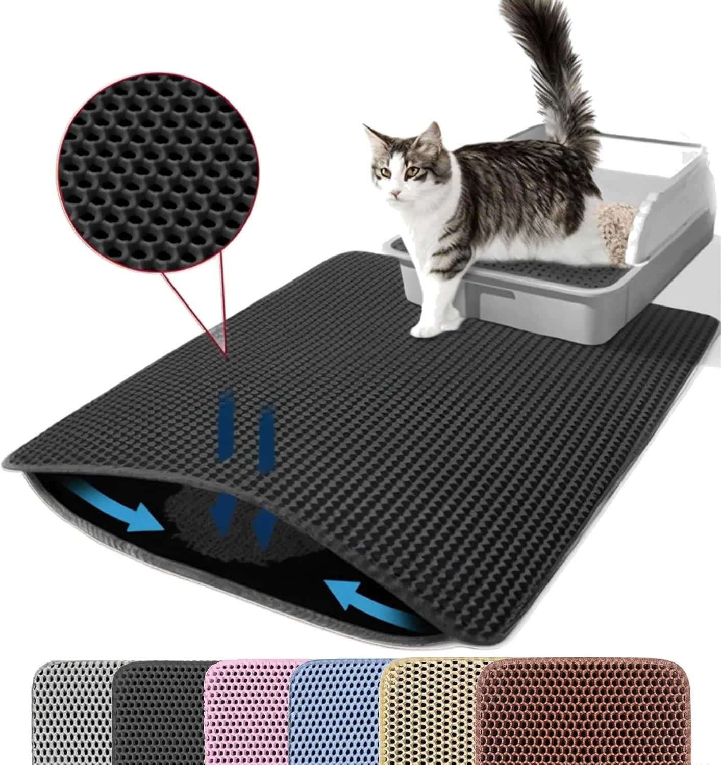 Double Layer Cat Litter Mat for Tracking Control