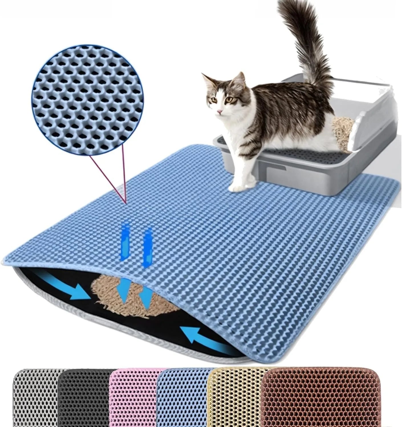 Double Layer Cat Litter Mat for Tracking Control